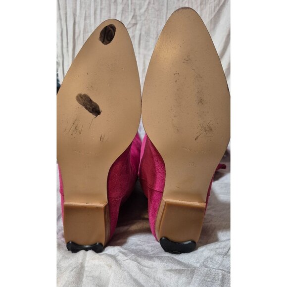 Pinkish/Purple Genuine Suede Over The Knee  Style Boots Made in Italy Sz 10 FLAW - Picture 10 of 16